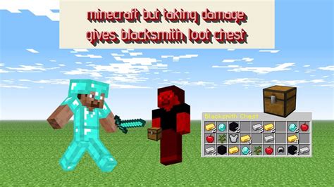 Minecraft But Taking Damage Gives Blacksmith Loot Chest Minecraft Data Pack