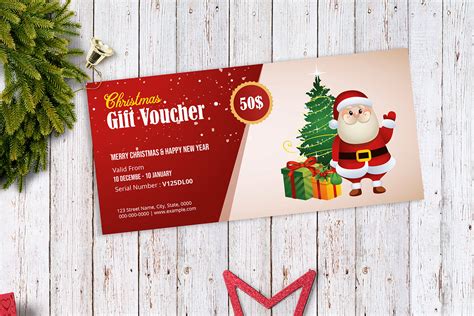 Christmas Gift Voucher Template Holiday gift voucher | Etsy