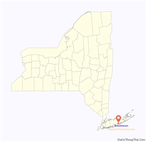 Map of Brookhaven CDP, New York - Thong Thai Real