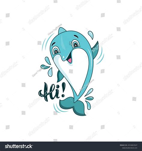 Dolphin Vector Illustration Cute Smiling Character Stock Vector ...