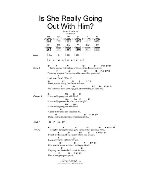 Is She Really Going Out With Him? by Joe Jackson - Guitar Chords/Lyrics ...