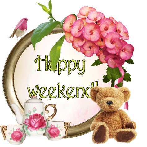 Happy Weekend Flower Graphic