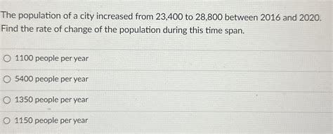 Solved The population of a city increased from 23,400 ﻿to | Chegg.com