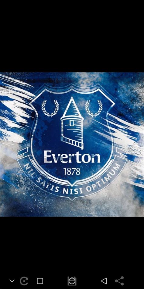 a blue poster with an emblem on the front and back of it that says, everton