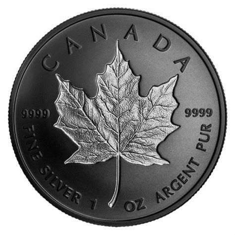 2020 Canadian $20 Black Rhodium-plated Incuse Silver Maple Leaf 1 oz ...