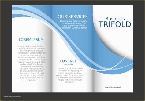 Free Template Of A Brochure Of Template Design Of Blue Wave Trifold ...