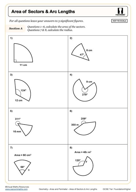 Arc Length And Sector Area Worksheet Pdf