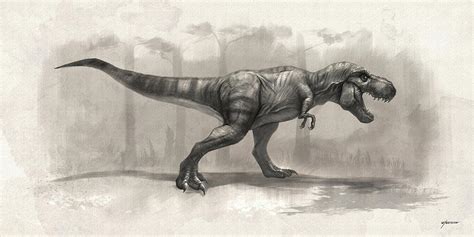 T-rex Drawing Digital Art by Steve Goad