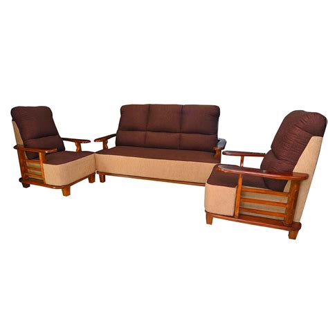 Wooden sofa set with Cushion in Pondicherry - Sri Ganesan Furniture