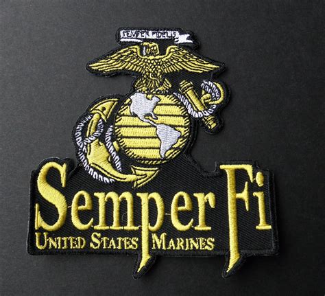 SEMPER FI USMC MARINE CORPS US MARINES EMBROIDERED PATCH 4 x 4 INCHES ...