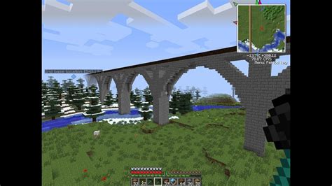 How to build or design an arch bridge in minecraft (built in tekkit) - YouTube