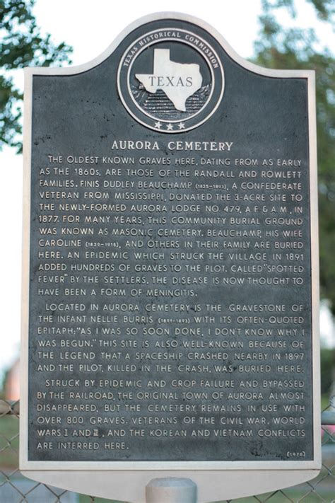 Aurora, TX : Aurora Cemetery Historical Marker photo, picture, image (Texas) at city-data.com