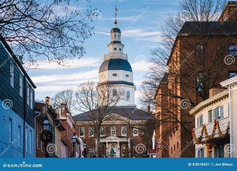 The Maryland State House, in Annapolis, Maryland. Stock Image - Image ...