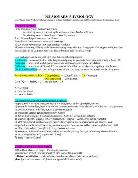 PULMONARY PHYSIOLOGY