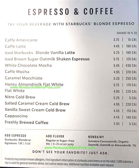Starbucks Menu With Prices (Updated: May 2024)