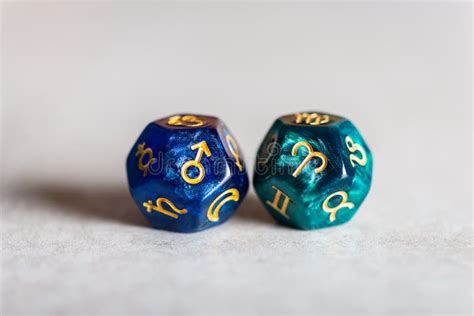 Astrology Dice with Zodiac Symbol of Aries and Its Ruling Planet Mars ...