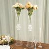 2 Pack | Clear Crystal Embellishment Trumpet Table Centerpiece, Reversible Plastic Flower Vase ...