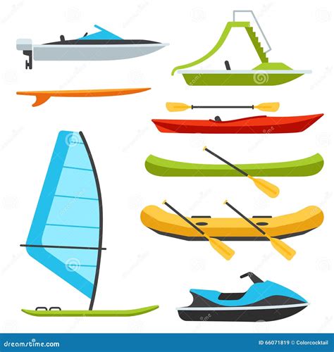 Canoe Types Set Vector Illustration | CartoonDealer.com #154263878