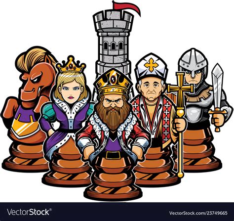 Chess team concept Royalty Free Vector Image - VectorStock