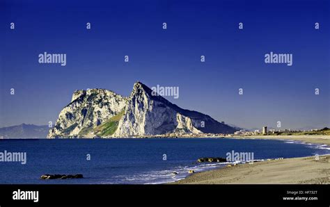 View of Rock of Gibraltar from East Stock Photo - Alamy