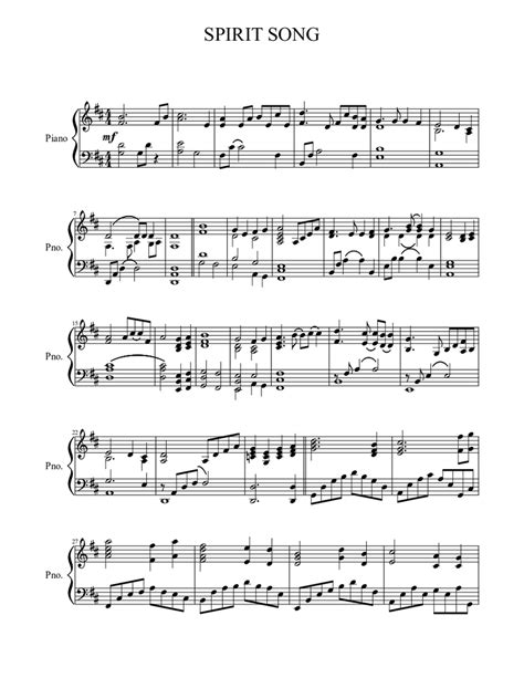 SPIRIT SONG （伴奏譜） Sheet music for Piano (Solo) | Musescore.com