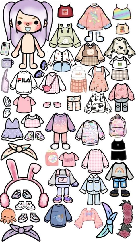 И ещё эстетик одежки 🥻🥻🥻 | Paper doll template, Paper dolls, Paper dolls diy