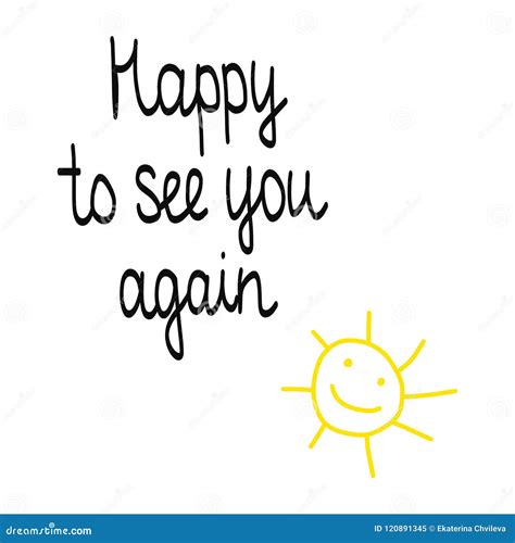 Happy To See You Again Lettering Cartoon Vector | CartoonDealer.com ...