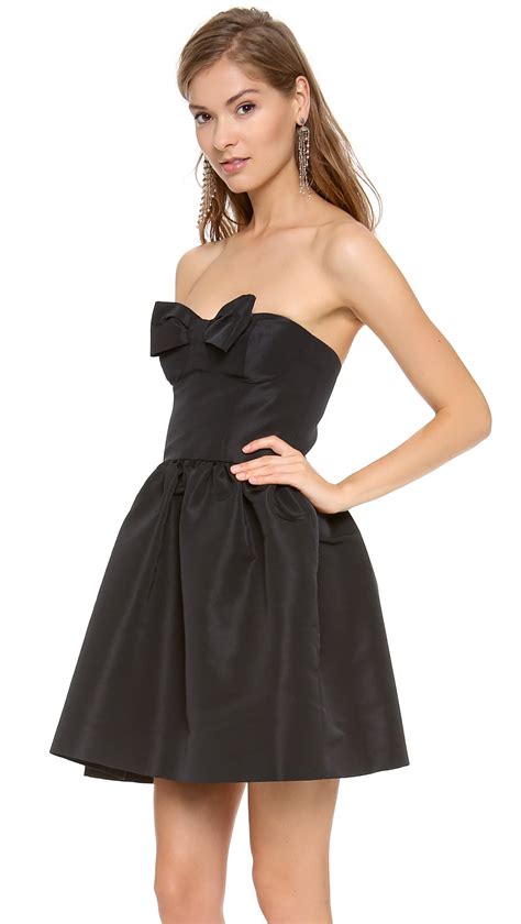 Lyst - Red Valentino Strapless Bow Mini Dress in Black