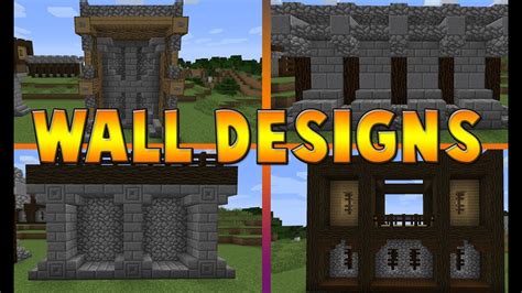 Minecraft : 6 Wall Designs & Ideas - YouTube