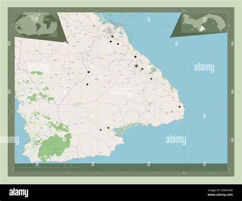 Los Santos, province of Panama. Open Street Map. Locations of major cities of the region. Corner ...