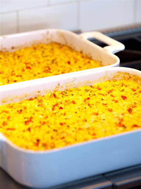 Fresh Corn Casserole with Red Bell Peppers and Jalapenos | Recipe ...