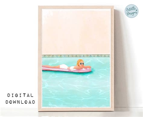 Vintage Pool Wall Art Retro Swimming Pool Art Print Summer - Etsy