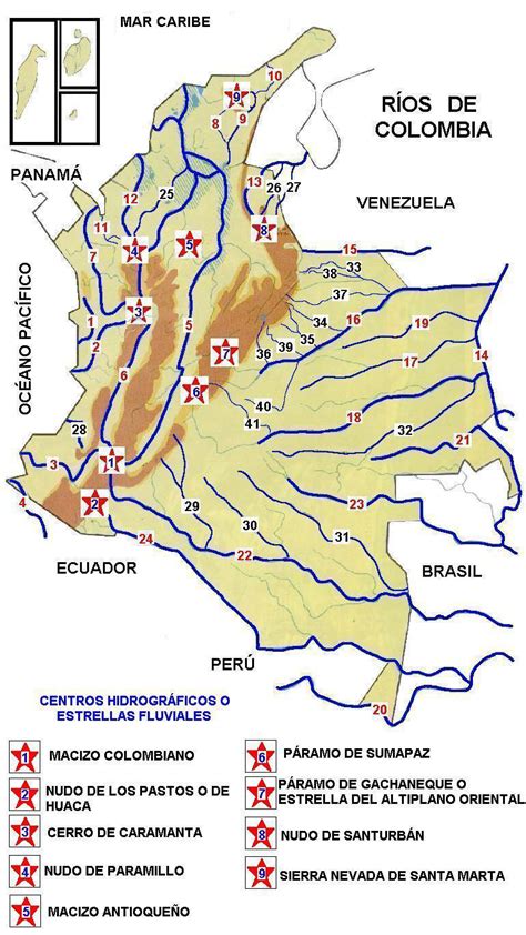 MI TAREA ESTA AQUI ! ! ! ! : MAPA HIDROGRAFIA DE COLOMBIA