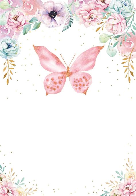 Pink glitter butterfly - Birthday Invitation Template (Free) | Greetings Island | Butterfly ...