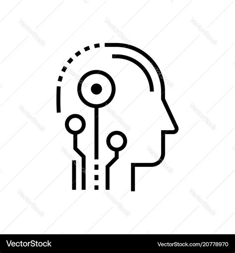 Artificial intelligence head - line design single Vector Image