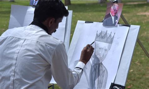 Artist Draw Portrait Of King Charles Coronation In Islamabad - WE News