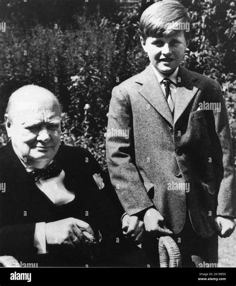 Winston Churchill with his grandson, Winston 1952 Stock Photo - Alamy