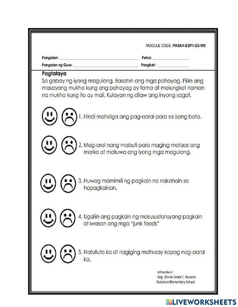 Mga Karapatan worksheet | Worksheets, Summative assessment, Formative assessment