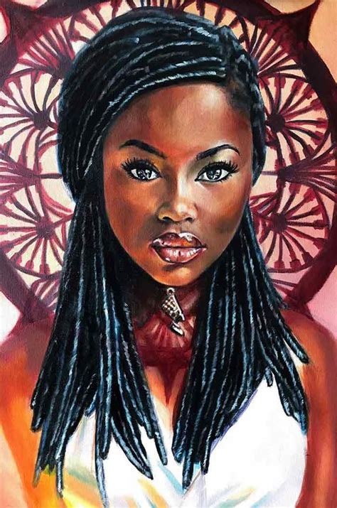 Beautiful Black Woman Painting