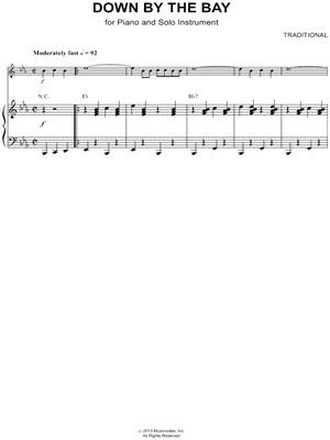 "Down by the Bay" Sheet Music - 10 Arrangements Available Instantly - Musicnotes