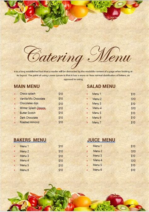 10+ Catering Menu Template | room surf.com