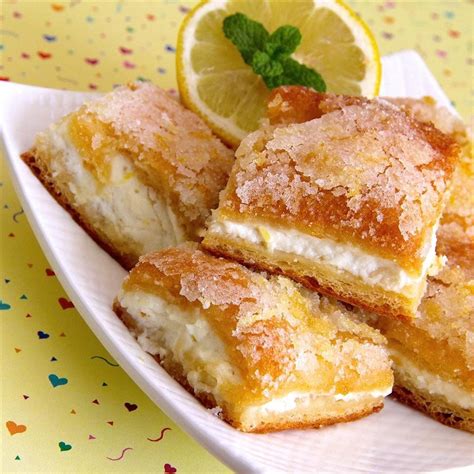 Lemon Cream Cheese Bars Recipe | Allrecipes Desserts Nutella, Lemon Desserts, Lemon Recipes ...