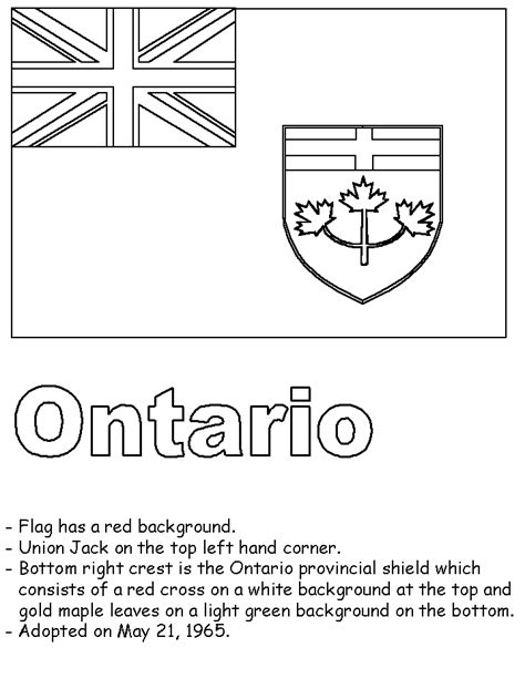 Ontario flag colouring page and some facts about its history | Social ...