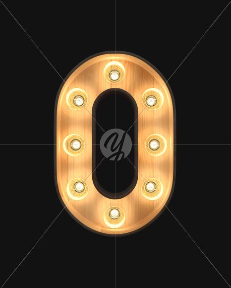 number 0 from Marquee light Alphabet on Yellow Images Creative Fonts