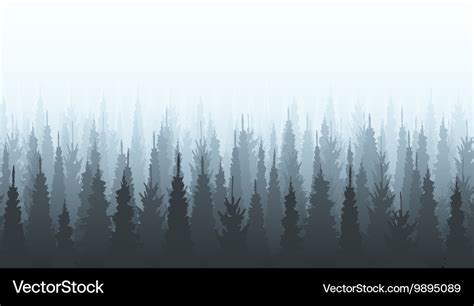 Coniferous forest silhouette template woods Vector Image