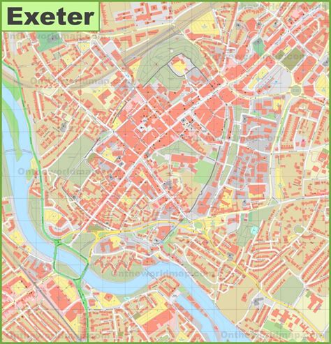 Exeter city centre map - Ontheworldmap.com