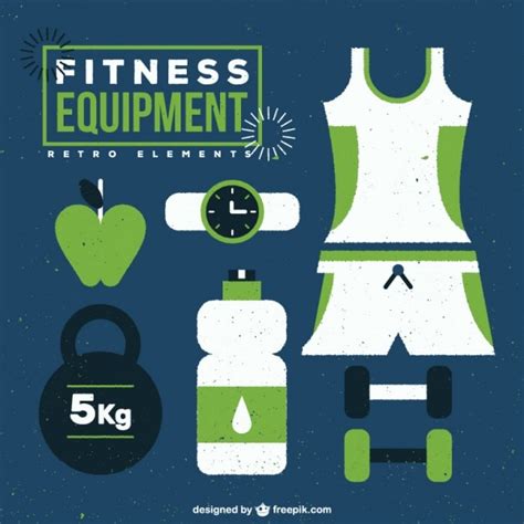 Free Vector | Fitness equipment in green color