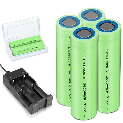 Batteries 2600mAh 18650 Rechargeable 3.7V Flat Top RC