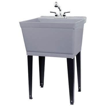 19 Gallon Black Utility Sink with High Arc Pull-Down Chrome Kitchen Faucet 6503BLKCP - Walmart.com