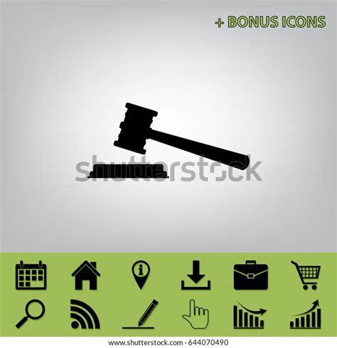 Justice Hammer Sign Vector Black Icon Stock Vector (Royalty Free) 644070490 | Shutterstock